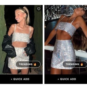 XS/S White Fox Sparkly cropped top